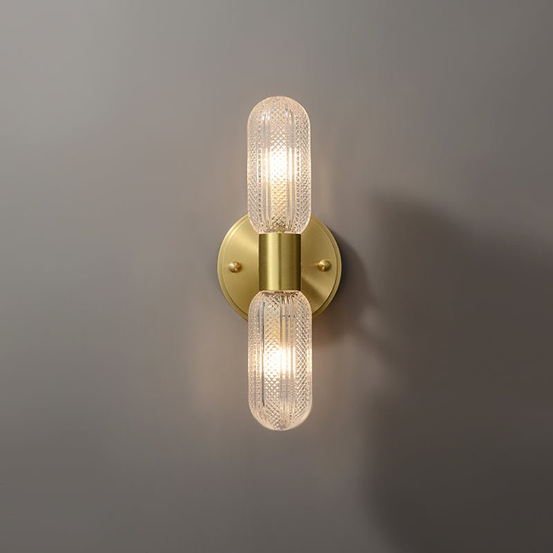 Aplique de Pared Moderno de Dos Luces con Acabado en Bronce y Vidrio 5