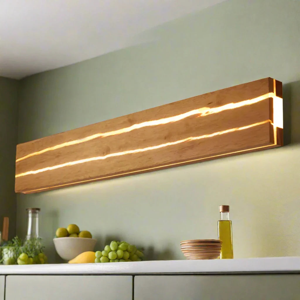 Aplique de Pared Moderno de Madera con Diseño Roto – Lámpara de Decoración para el Hogar 1