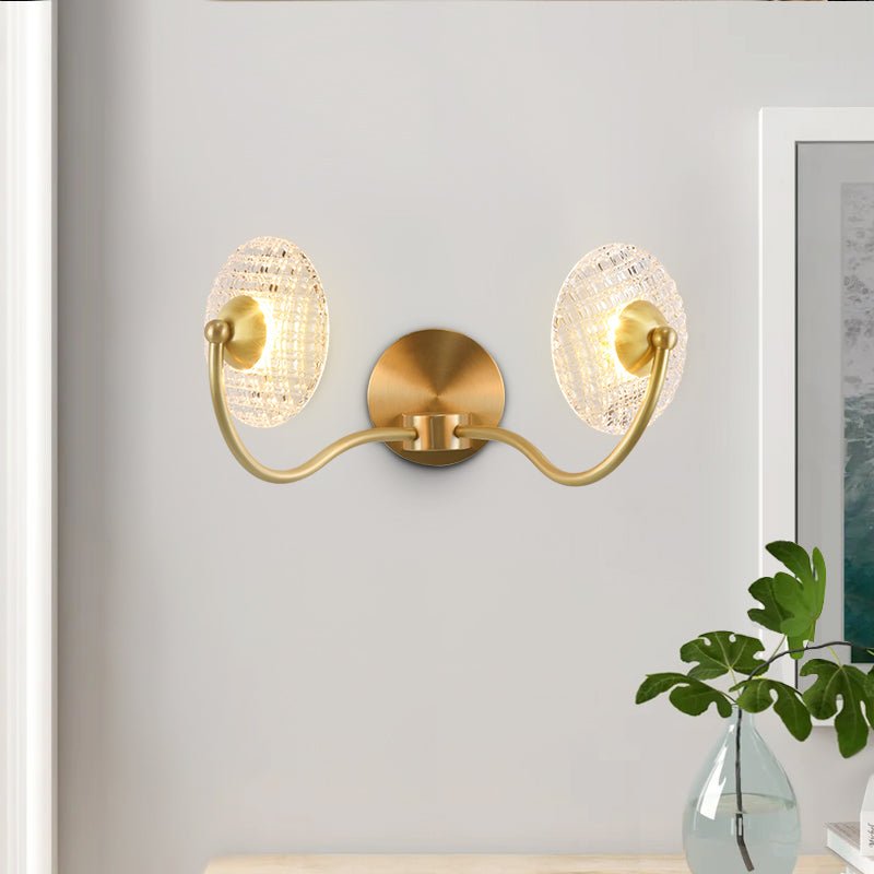 Aplique de Pared Moderno en Bronce con Diseño Curvado y Luz LED Integrada para Dormitorio y Salón 1