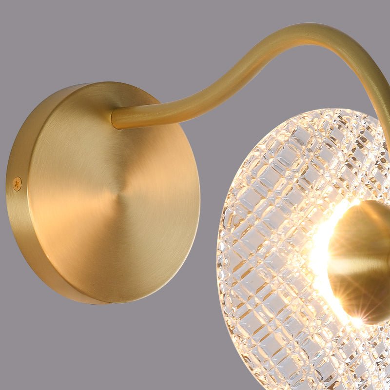 Aplique de Pared Moderno en Bronce con Diseño Curvado y Luz LED Integrada para Dormitorio y Salón 3