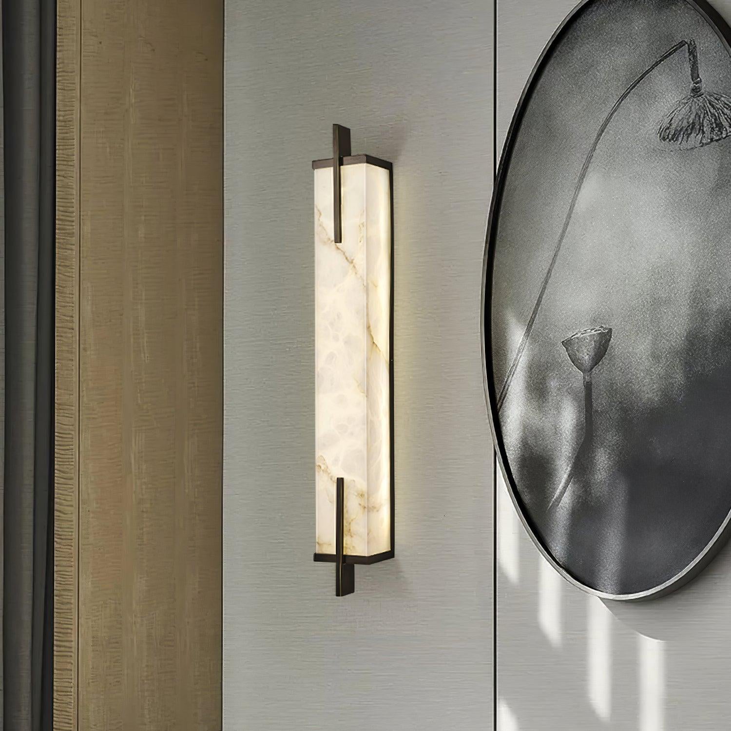 Aplique de Pared Rectangular de Alabastro Calliope con Luz LED Integrada 0