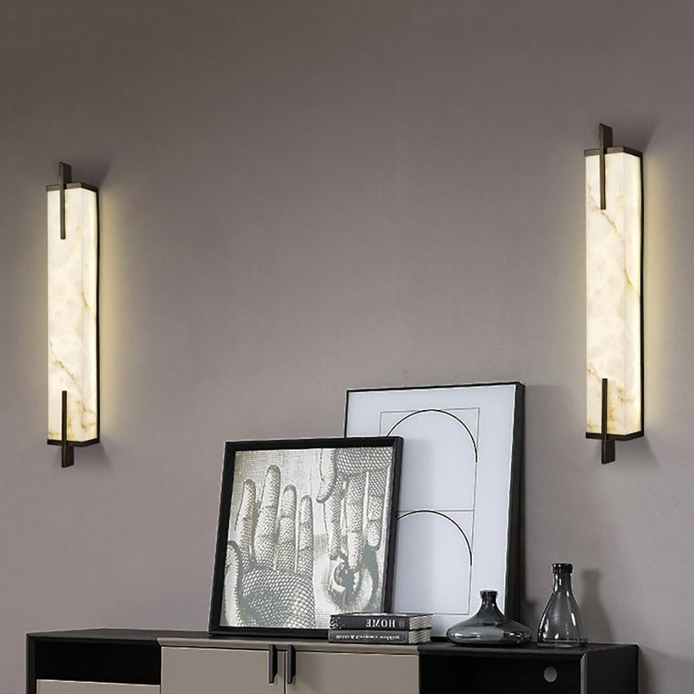 Aplique de Pared Rectangular de Alabastro Calliope con Luz LED Integrada 10