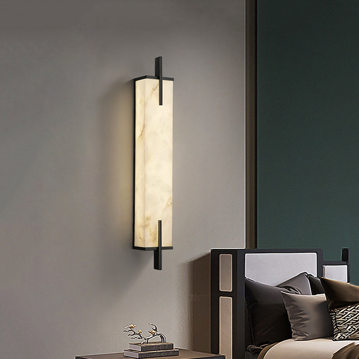 Aplique de Pared Rectangular de Alabastro Calliope con Luz LED Integrada 7