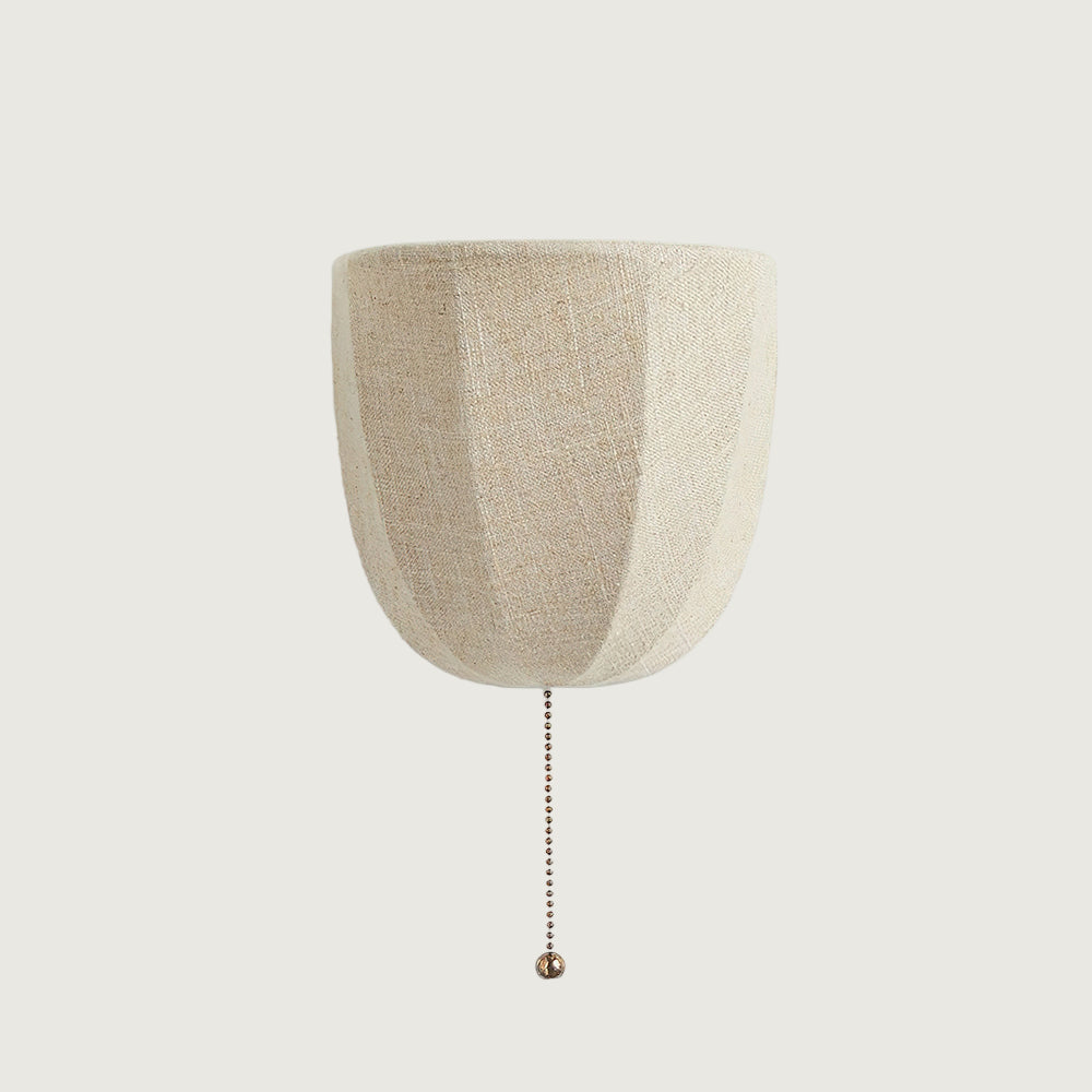 Aplique de Pared Sienna de Lino con Cadena Vintage – Luz Cálida y Acogedora 0