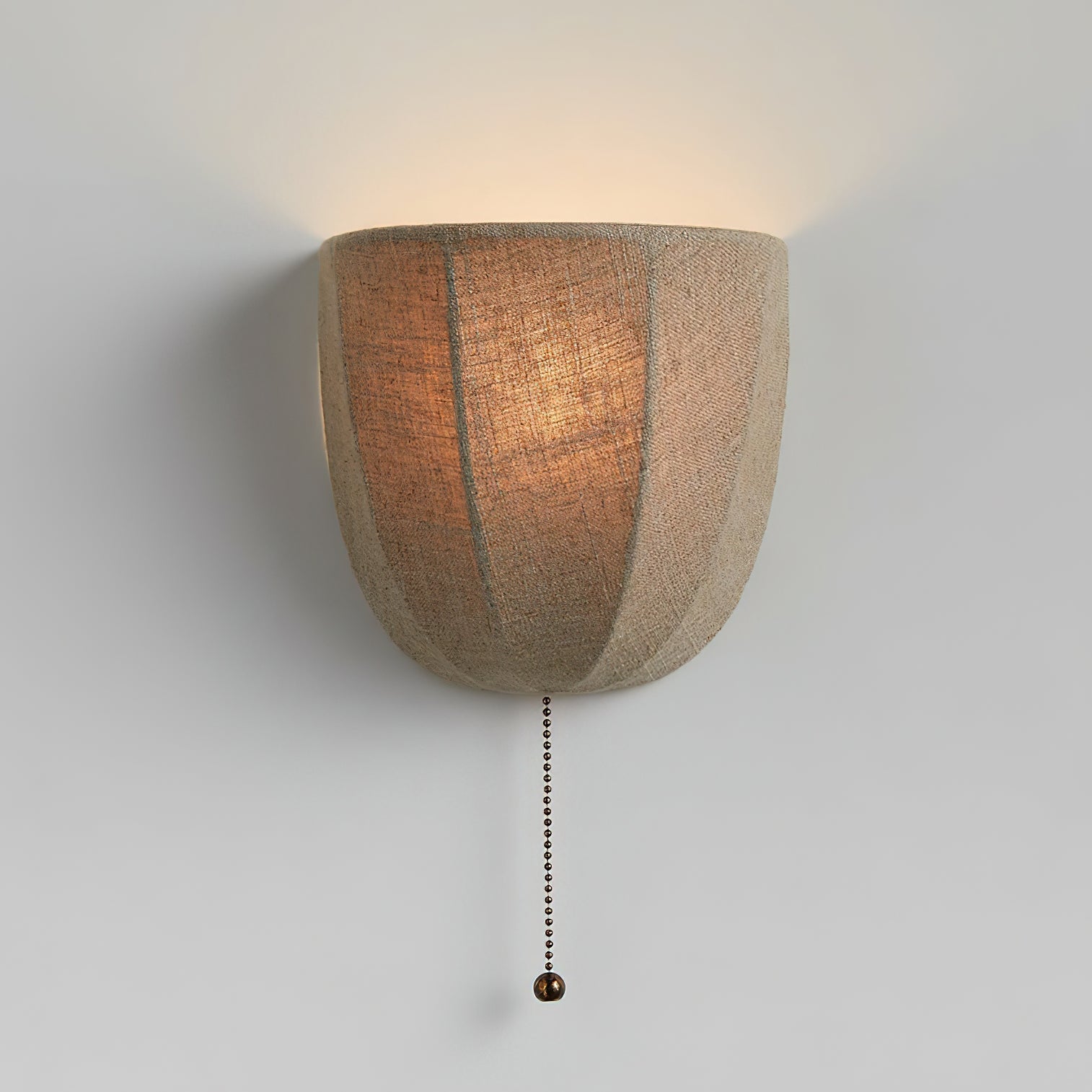 Aplique de Pared Sienna de Lino con Cadena Vintage – Luz Cálida y Acogedora 3