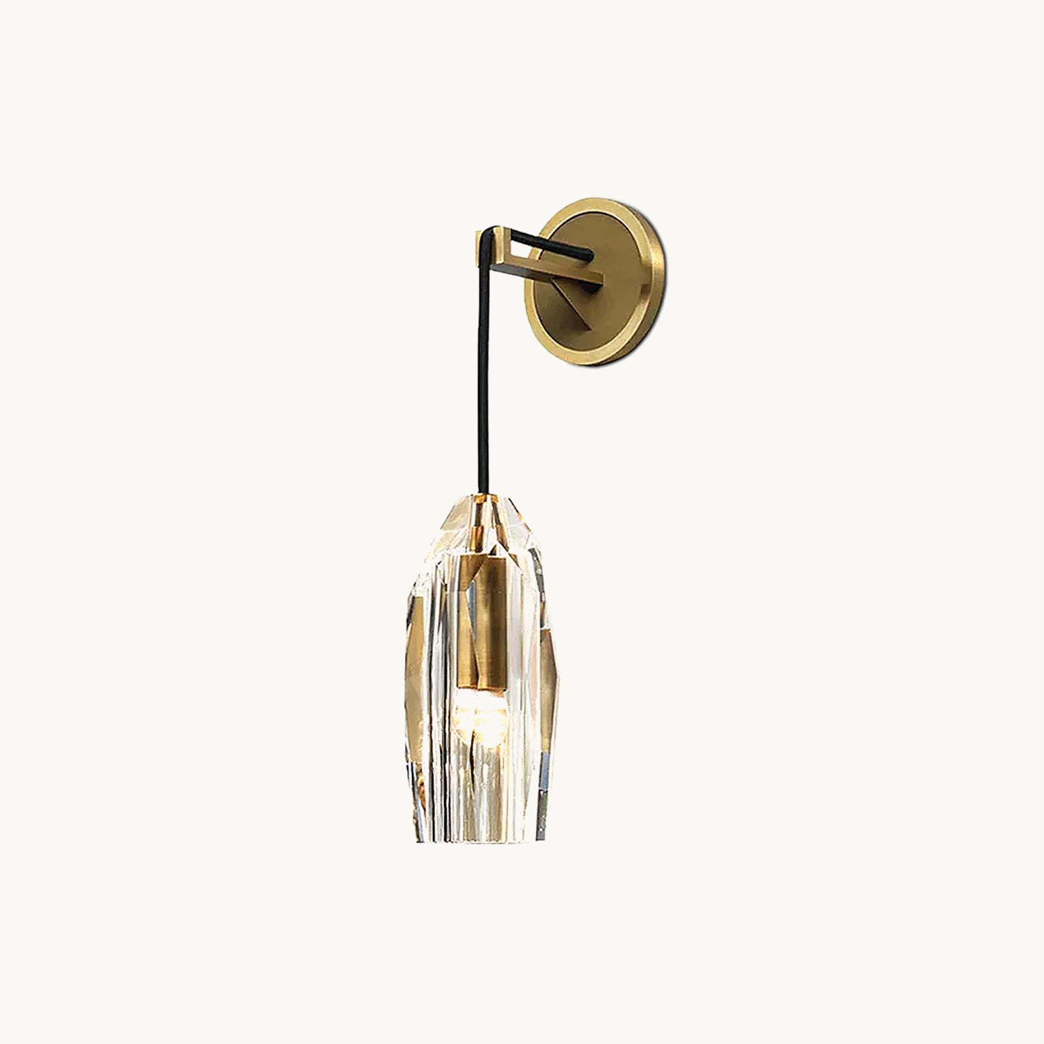 Aplique de Pared Vintage de Bronce con Pantalla de Cristal, 12cm x 22cm – Ideal para Dormitorio y Espacios Interiores 1