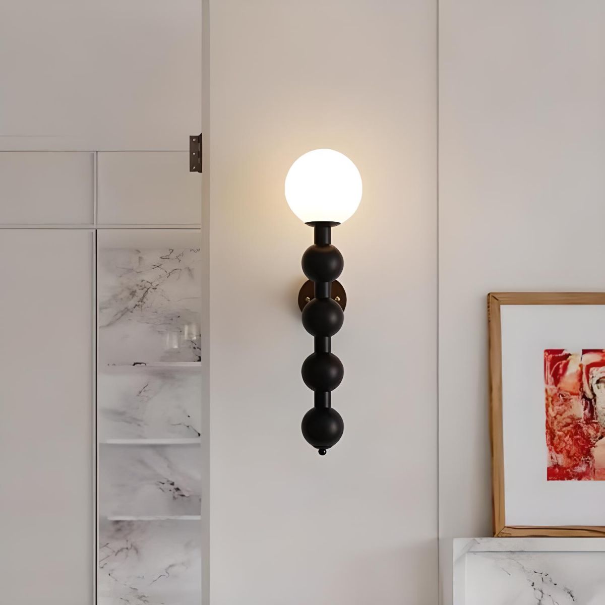 Aplique de Pared Vintage en Madera Maciza para Sala de Estar, Iluminación Rústica E14, 58 cm altura 0