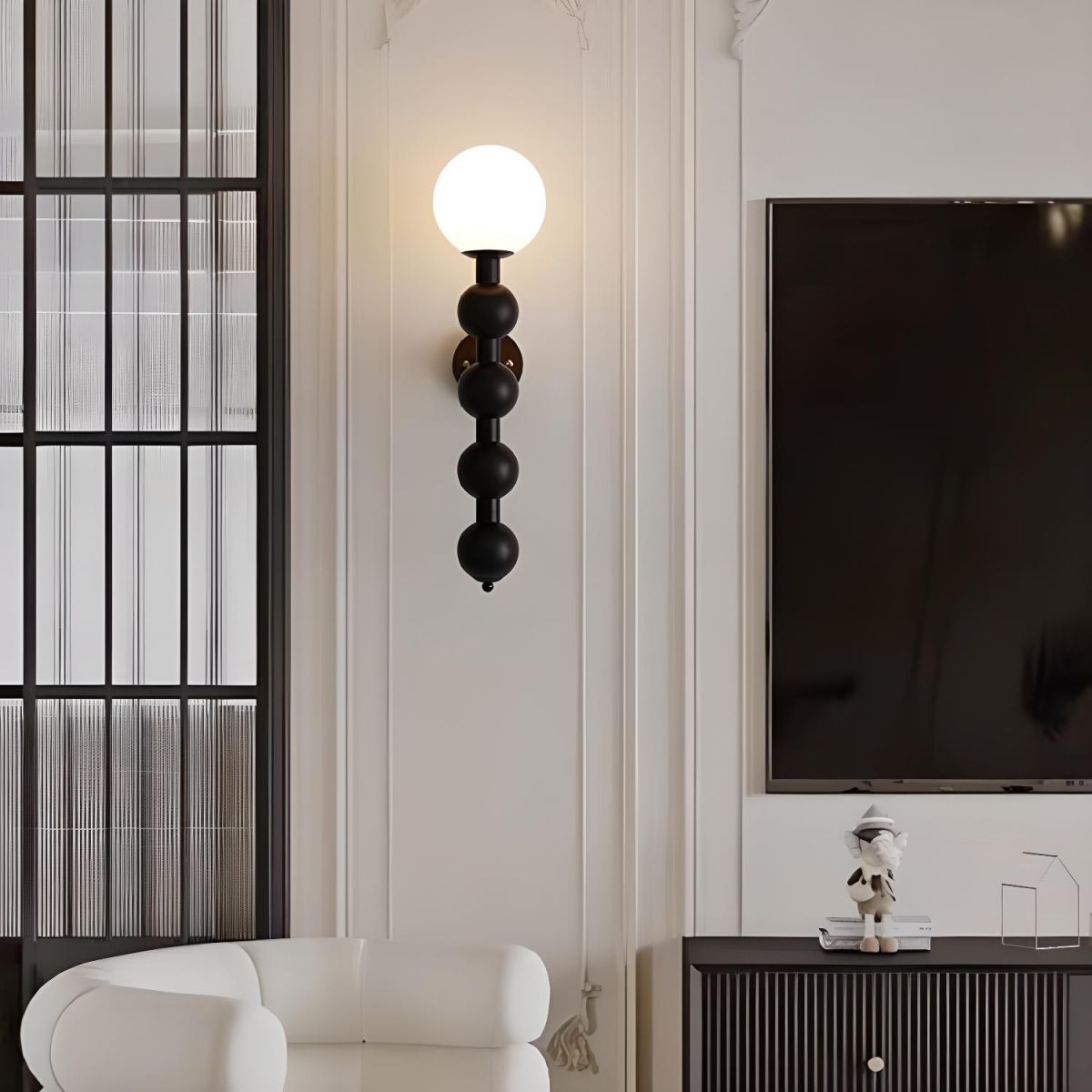 Aplique de Pared Vintage en Madera Maciza para Sala de Estar, Iluminación Rústica E14, 58 cm altura 1