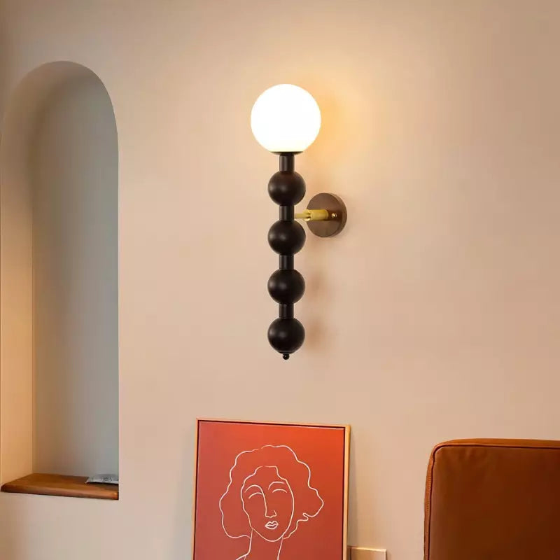 Aplique de Pared Vintage en Madera Maciza para Sala de Estar, Iluminación Rústica E14, 58 cm altura 2