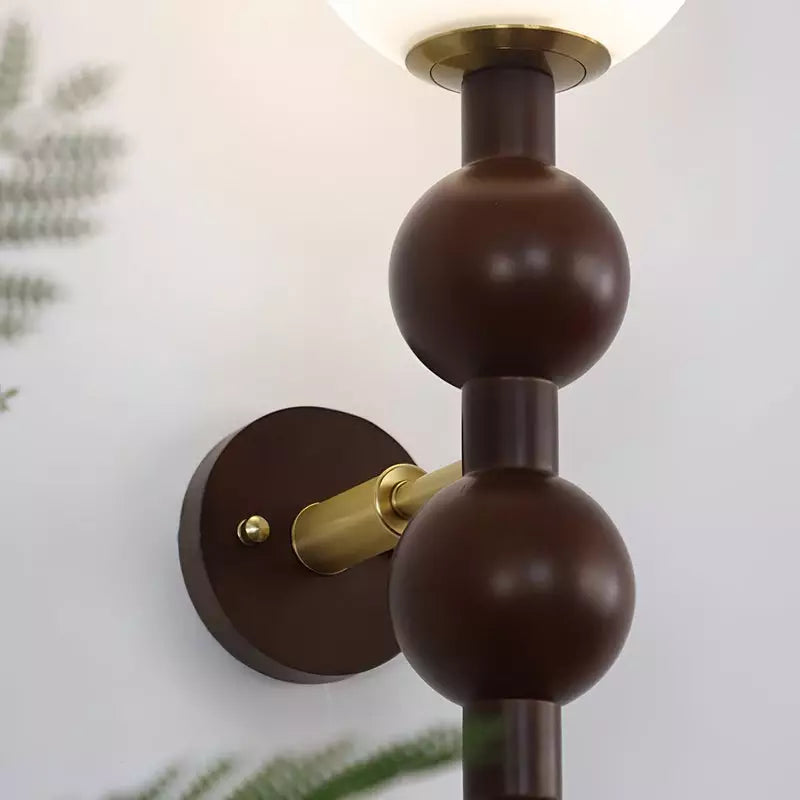 Aplique de Pared Vintage en Madera Maciza para Sala de Estar, Iluminación Rústica E14, 58 cm altura 7