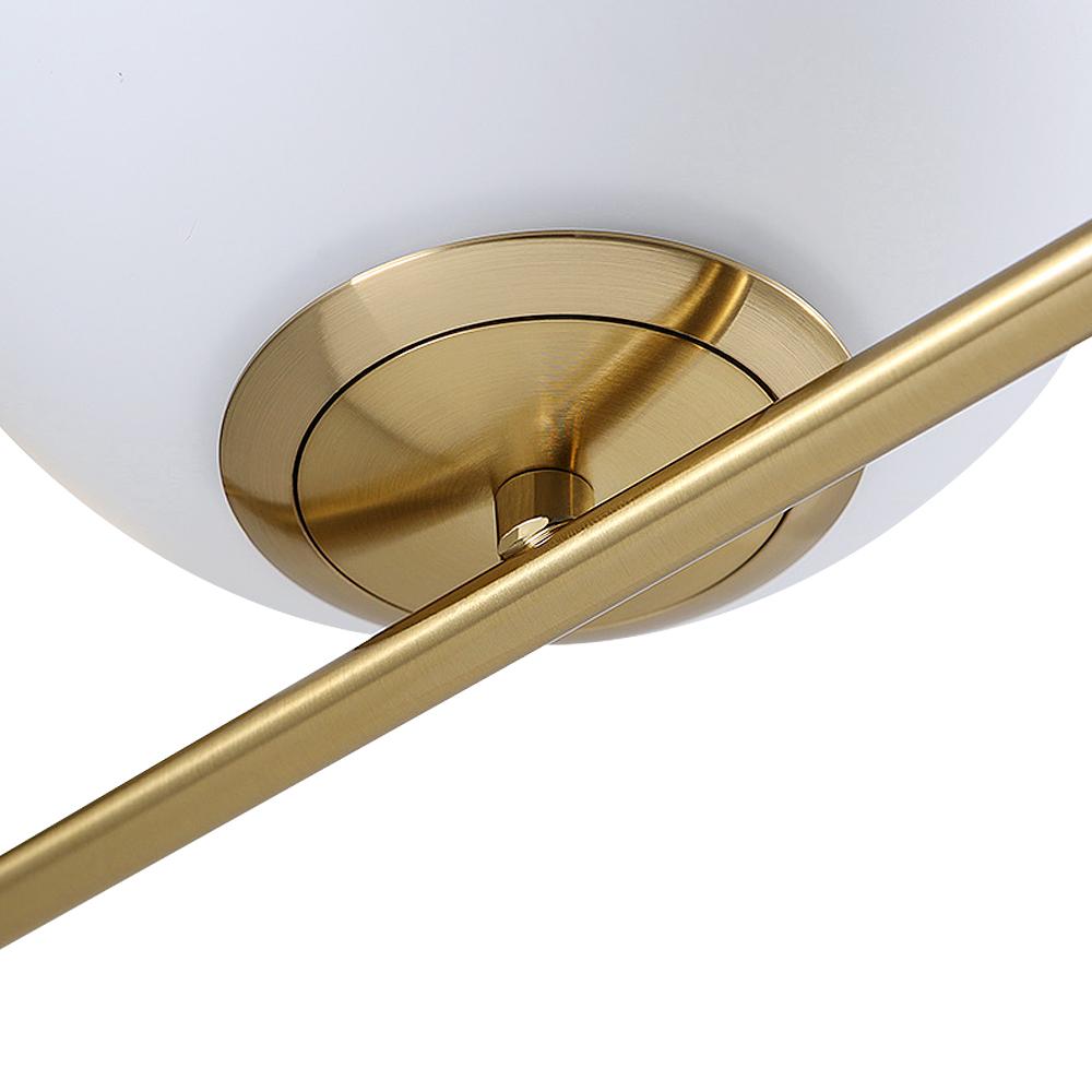 Aplique de Pared de Bronce Antiguo con Esfera de Vidrio Opalino – Lámpara de Estilo Mid-Century para Dormitorio y Salón 7