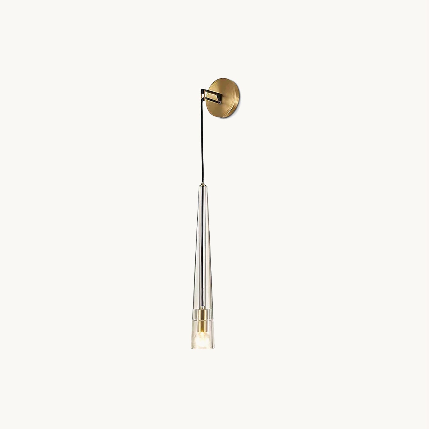 Aplique de Pared de Bronce con Pantalla de Cristal Estilo Gótico – Lámpara de Pared Moderna para Interiores, Diámetro 12 cm, Altura 40 cm 1