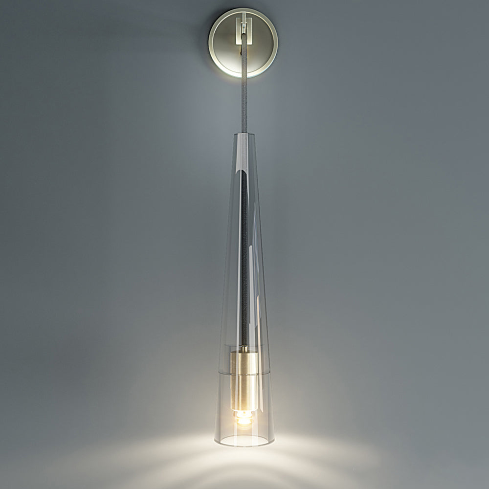 Aplique de Pared de Bronce con Pantalla de Cristal Estilo Gótico – Lámpara de Pared Moderna para Interiores, Diámetro 12 cm, Altura 40 cm 2