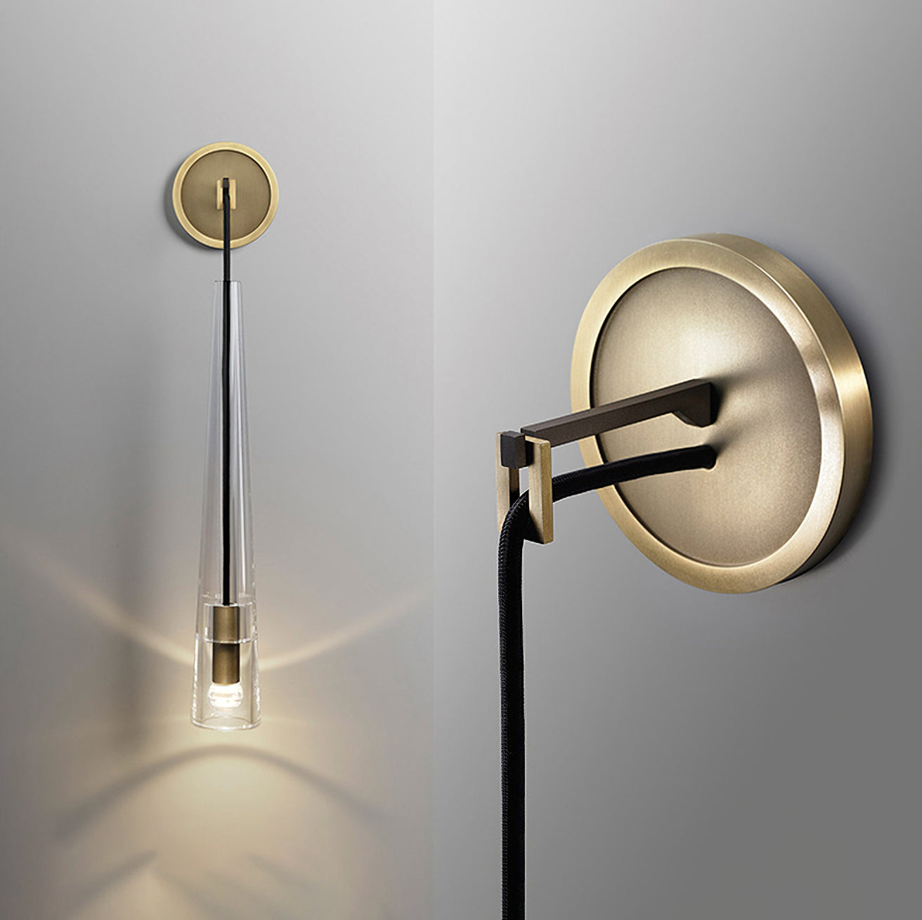 Aplique de Pared de Bronce con Pantalla de Cristal Estilo Gótico – Lámpara de Pared Moderna para Interiores, Diámetro 12 cm, Altura 40 cm 7