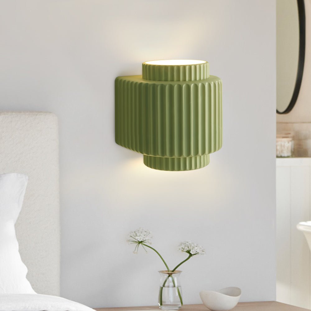 Aplique de Pared de Cerámica Estilo Nórdico Creme, Dimmable y Versátil para Dormitorio y Hogar 1
