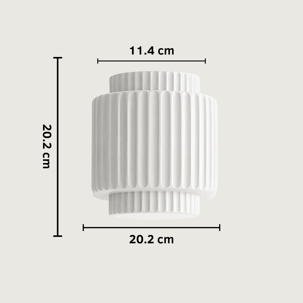 Ulinor - Aplique de Pared de Cerámica Estilo Nórdico Creme - Dimmable y Versátil para Dormitorio y Hogar