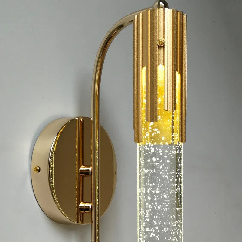 Aplique de Pared de Cristal Elegante con Luz Cálida – Diseño Refinado para Decoración Interior 7