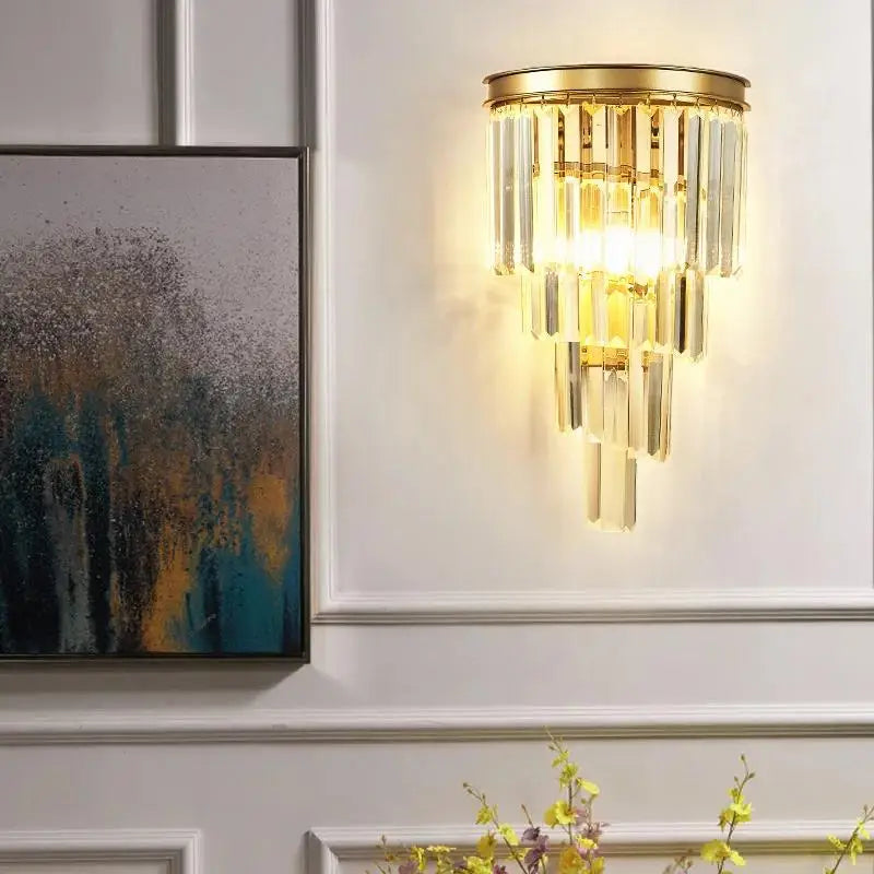 Aplique de Pared de Cristal Elegante para Iluminación Sofisticada – Luz Cálida Ideal para Dormitorios y Salas de Estar 2