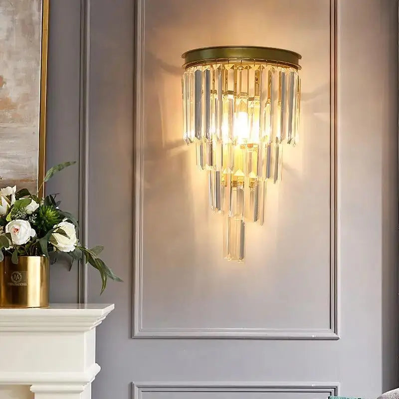 Aplique de Pared de Cristal Elegante para Iluminación Sofisticada – Luz Cálida Ideal para Dormitorios y Salas de Estar 3