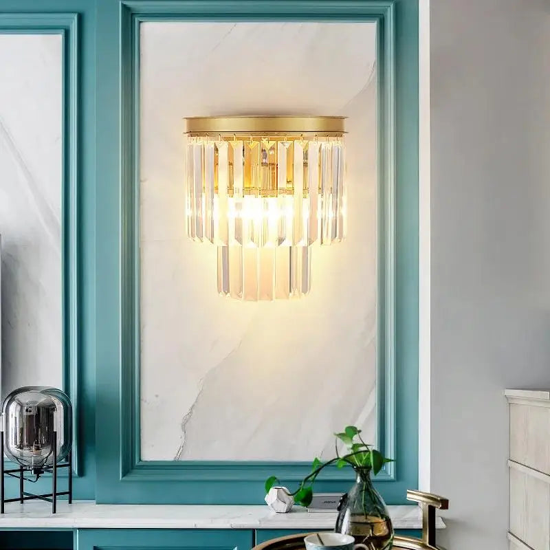 Aplique de Pared de Cristal Elegante para Iluminación Sofisticada – Luz Cálida Ideal para Dormitorios y Salas de Estar 4