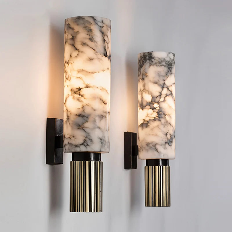 Aplique de Pared de Mármol LuxeMarble para Iluminación Elegante en Dormitorio y Salón – Luz Suave y Acogedora 0