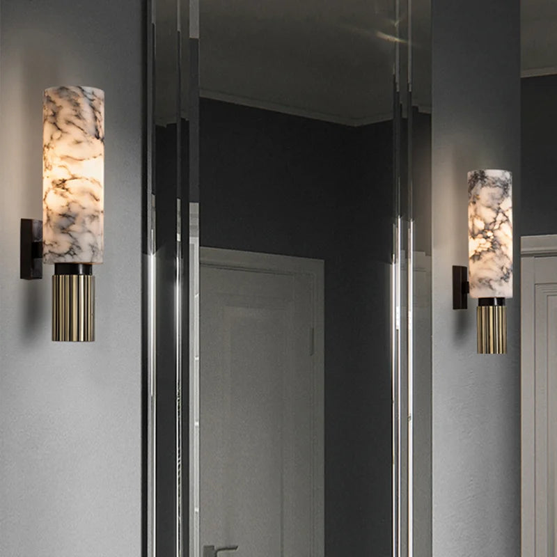 Aplique de Pared de Mármol LuxeMarble para Iluminación Elegante en Dormitorio y Salón – Luz Suave y Acogedora 2
