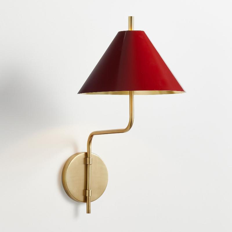 Aplique de Pared de Metal Dorado con Pantalla de Lino - Diseño Elegante para Dormitorio y Espacios Modernos 0