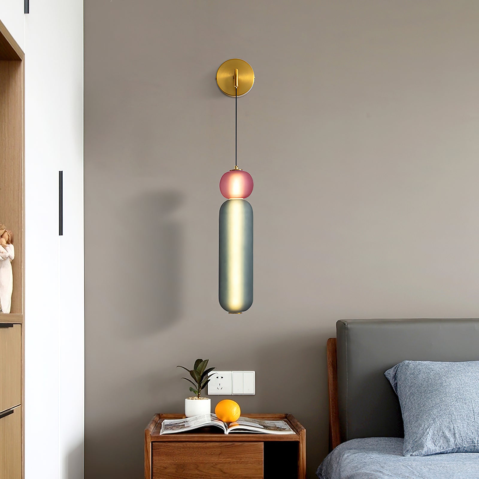 Aplique de Pared de Oro con Luz LED Integrada y Detalles Beige - Aplique Pared para Dormitorio y Decoración Elegante 3