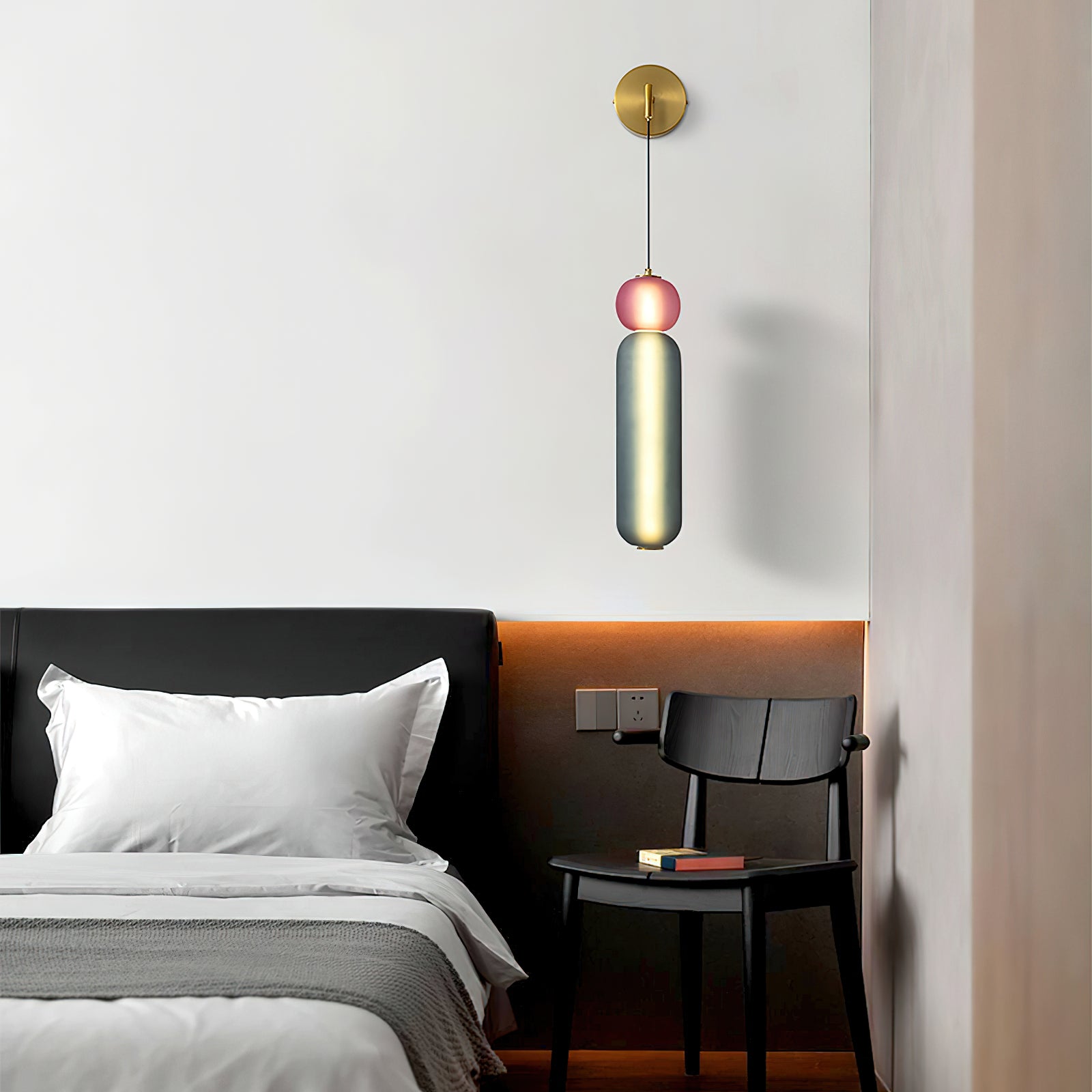 Aplique de Pared de Oro con Luz LED Integrada y Detalles Beige - Aplique Pared para Dormitorio y Decoración Elegante 4