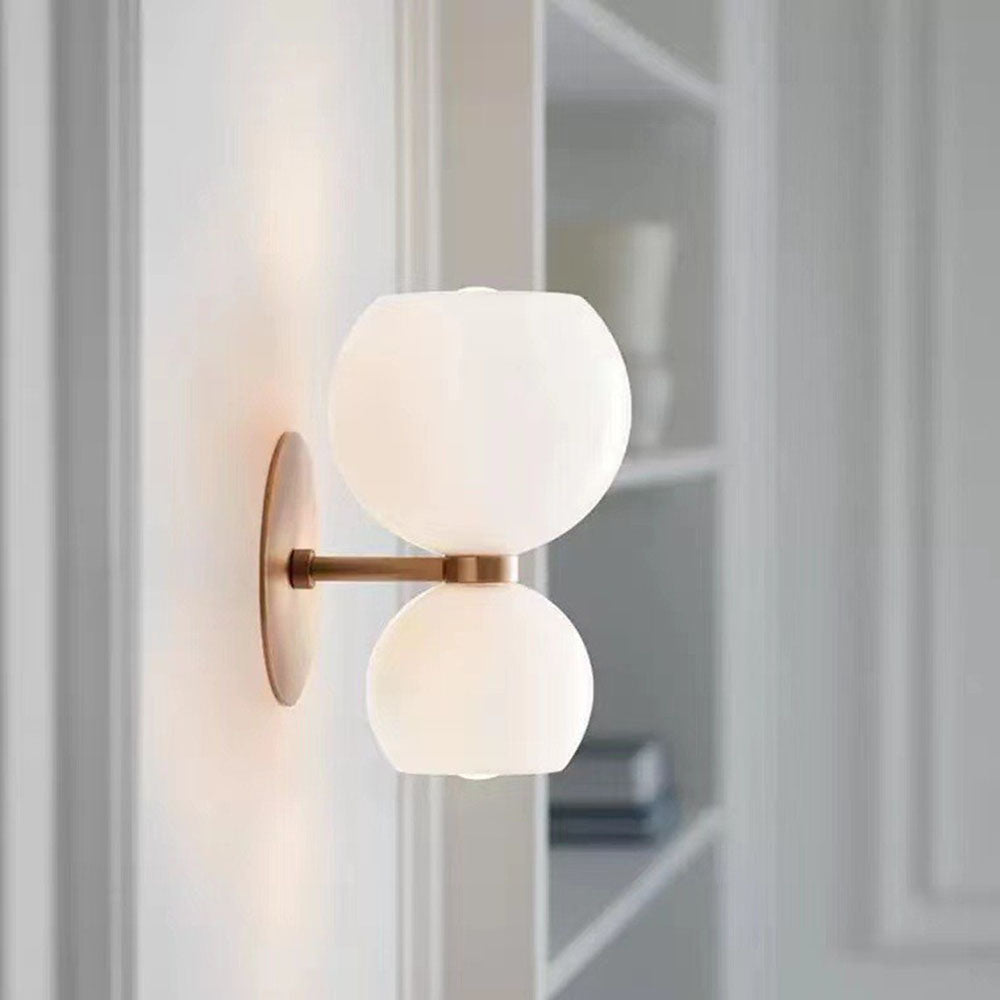Aplique de Pared de Vidrio con 2 Cabezas para Dormitorio – Lámpara Moderna y Elegante 0