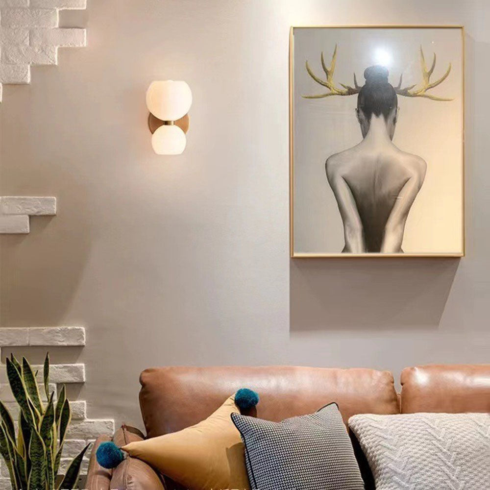 Aplique de Pared de Vidrio con 2 Cabezas para Dormitorio – Lámpara Moderna y Elegante 1