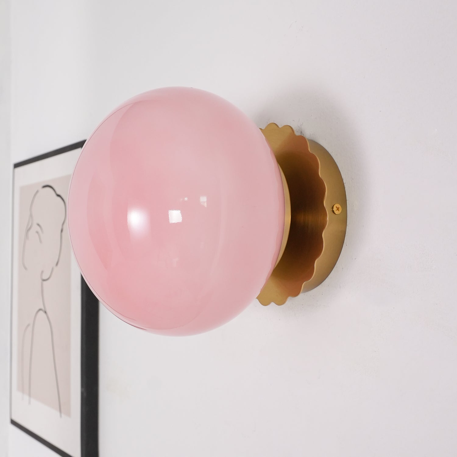 Apliques de Pared Modernos de Metal con Difusor de Vidrio Rosa – Lámpara Elegante 6