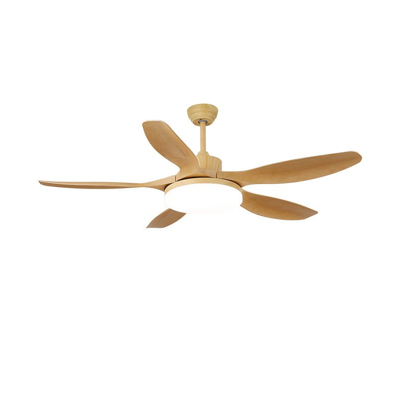 Ventilador de techo con luz Fresnia – madera natural, 5 aspas