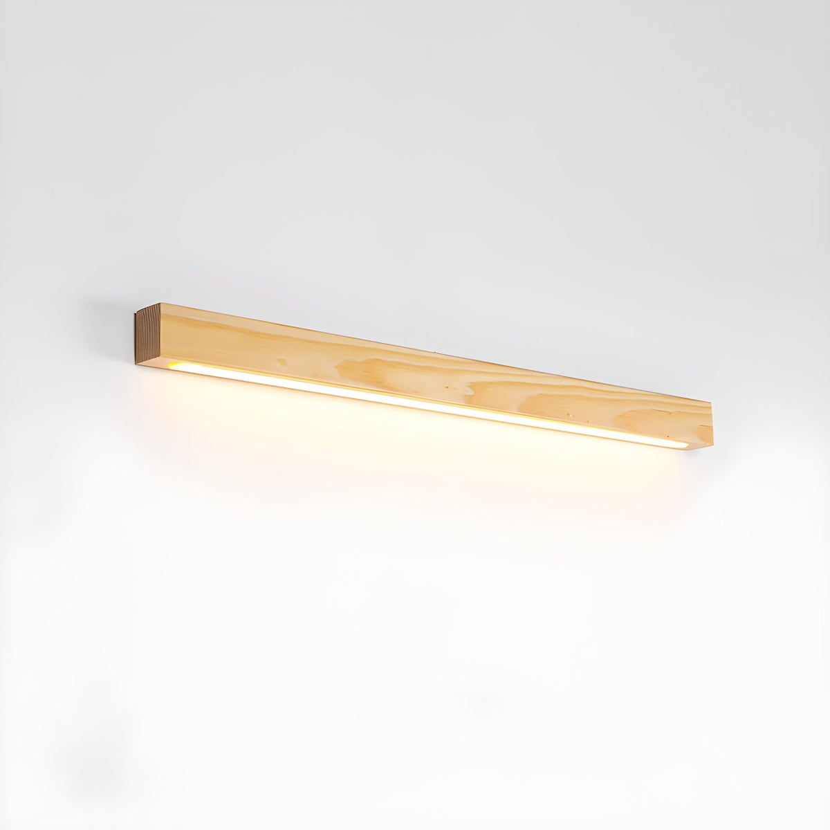 Aplique de pared lineal de madera Abetia sobre un espejo de baño – imagen 29