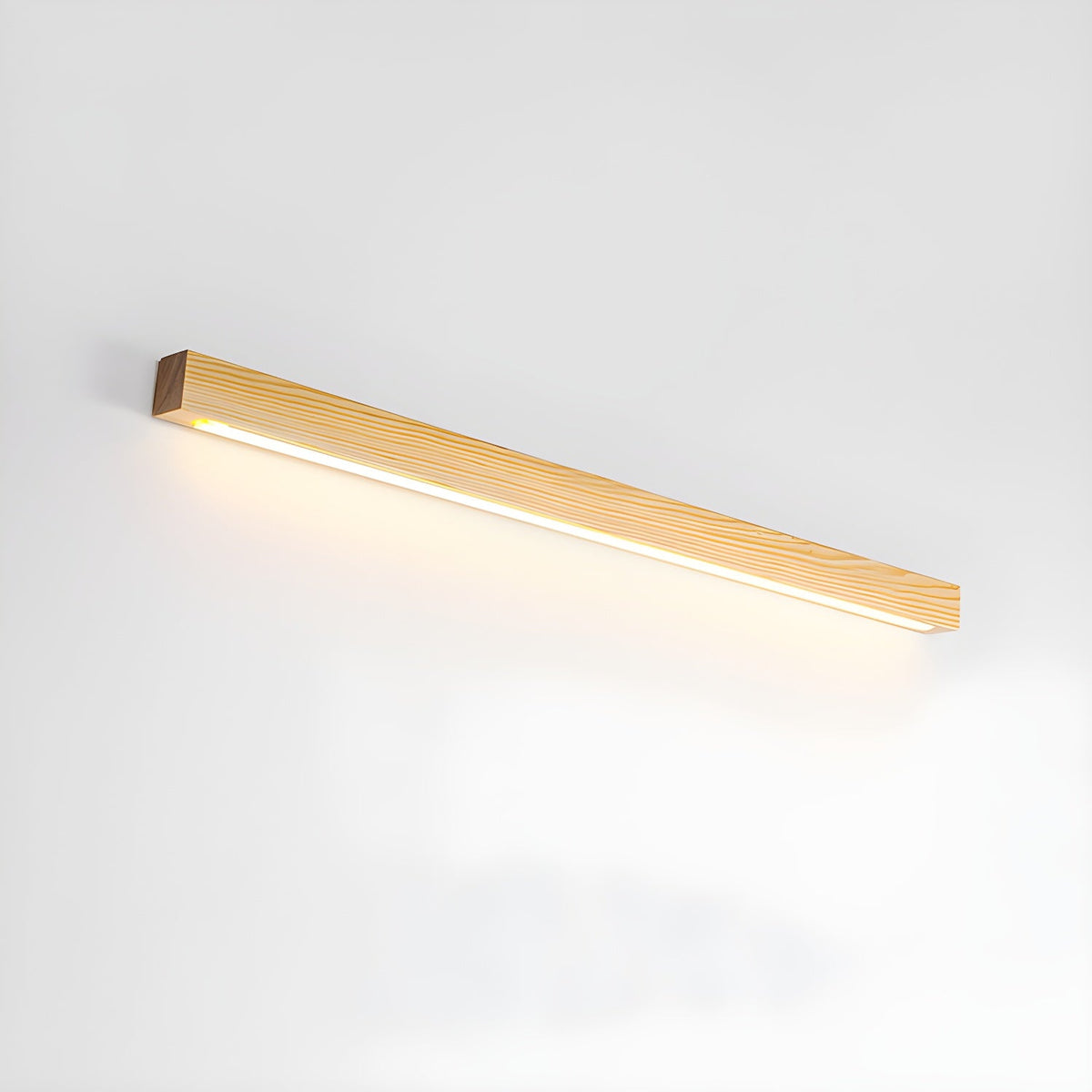 Aplique de pared lineal de madera Abetia sobre un espejo de baño – imagen 30