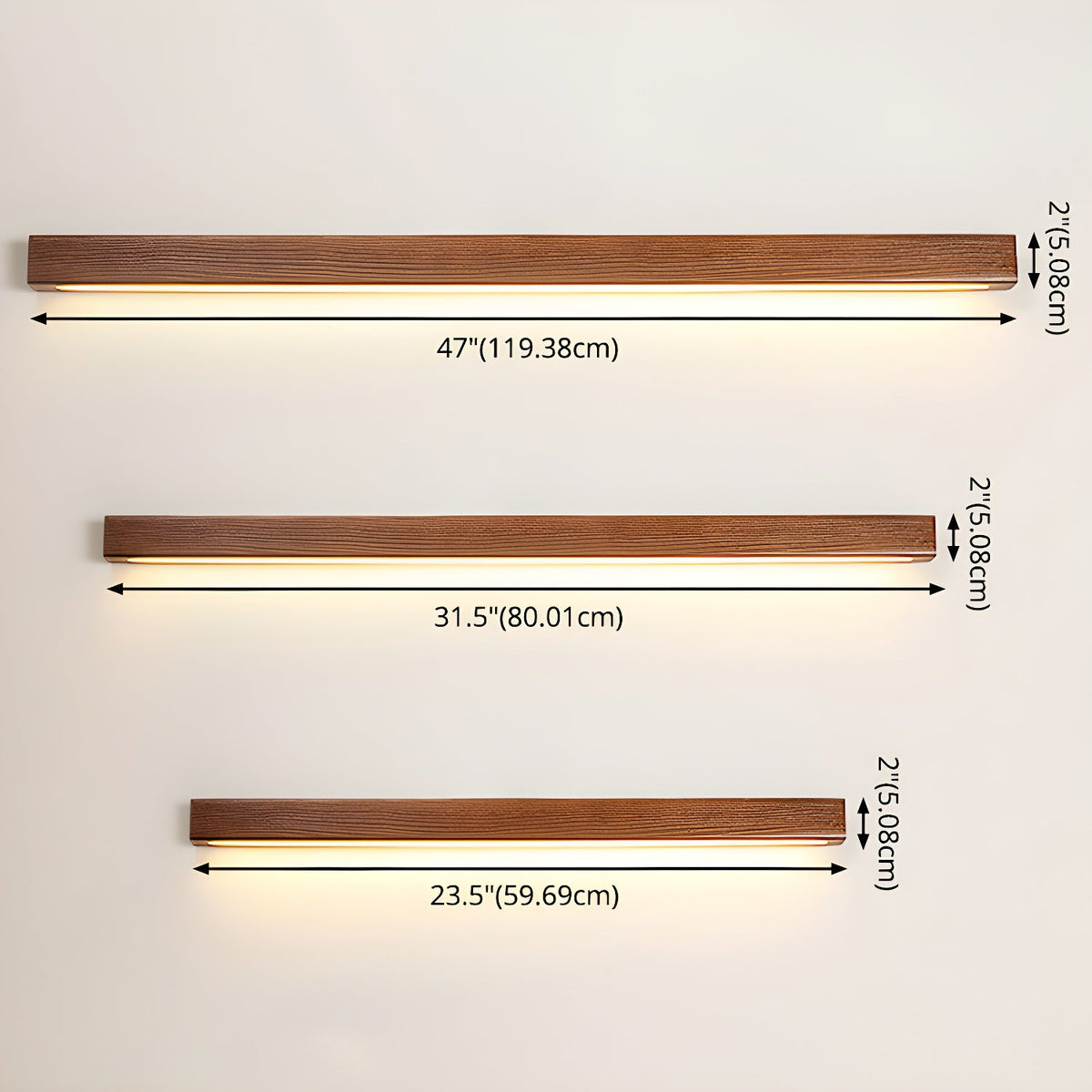 Aplique de pared lineal de madera Abetia sobre un espejo de baño – imagen 37