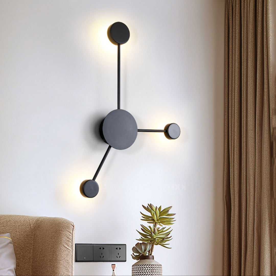 Prismo: Aplique de Pared Múltiple Moderno de Metal – Negro