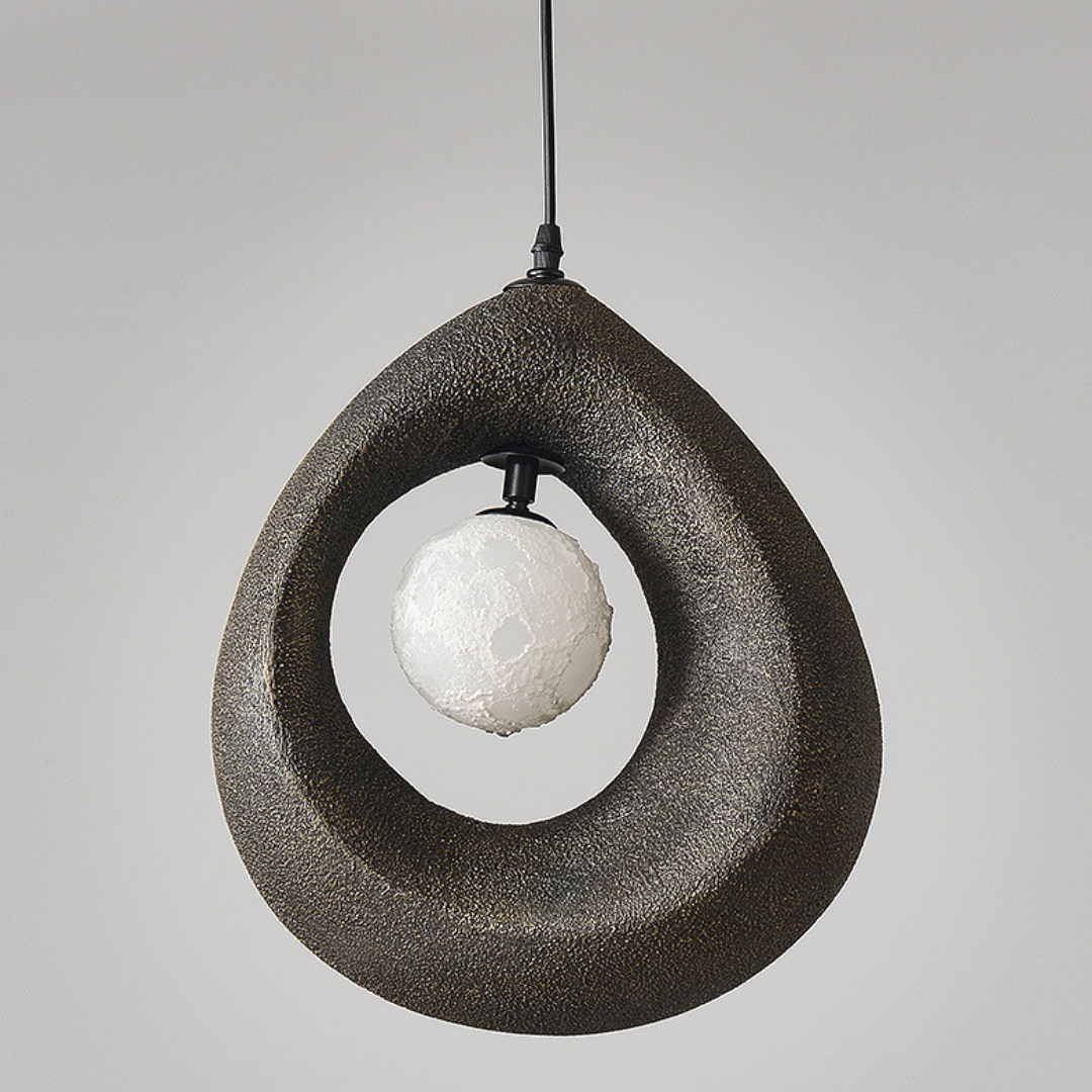 Noya - Lámpara Colgante Moderna Wabi Sabi de Poliestireno – Diseño Natural para Iluminación de Techo en Espacios Elegantes