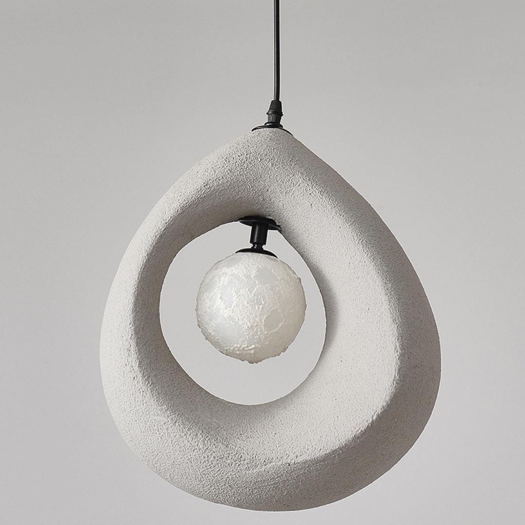 Noya - Lámpara Colgante Moderna Wabi Sabi de Poliestireno – Diseño Natural para Iluminación de Techo en Espacios Elegantes