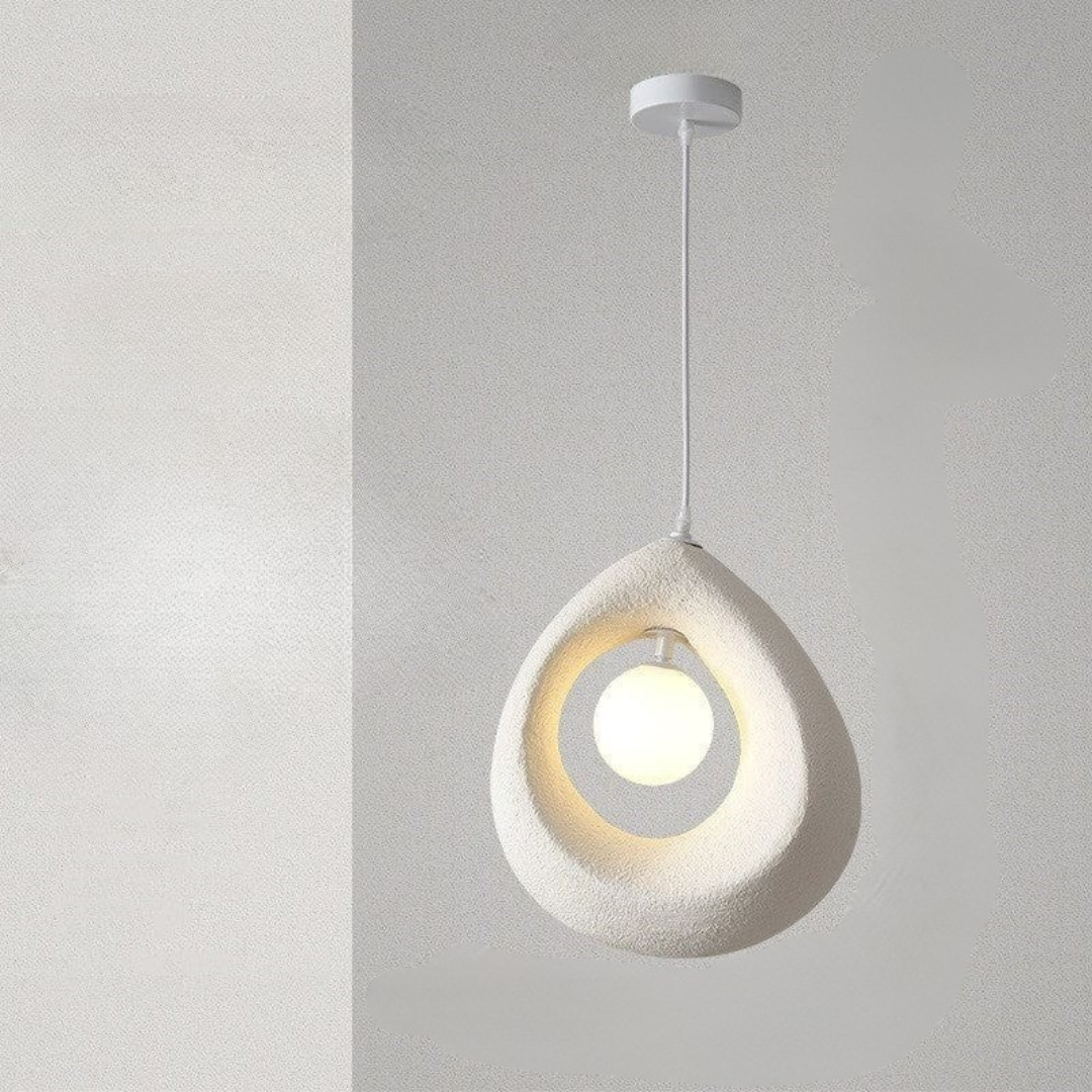 Noya - Lámpara Colgante Moderna Wabi Sabi de Poliestireno – Diseño Natural para Iluminación de Techo en Espacios Elegantes