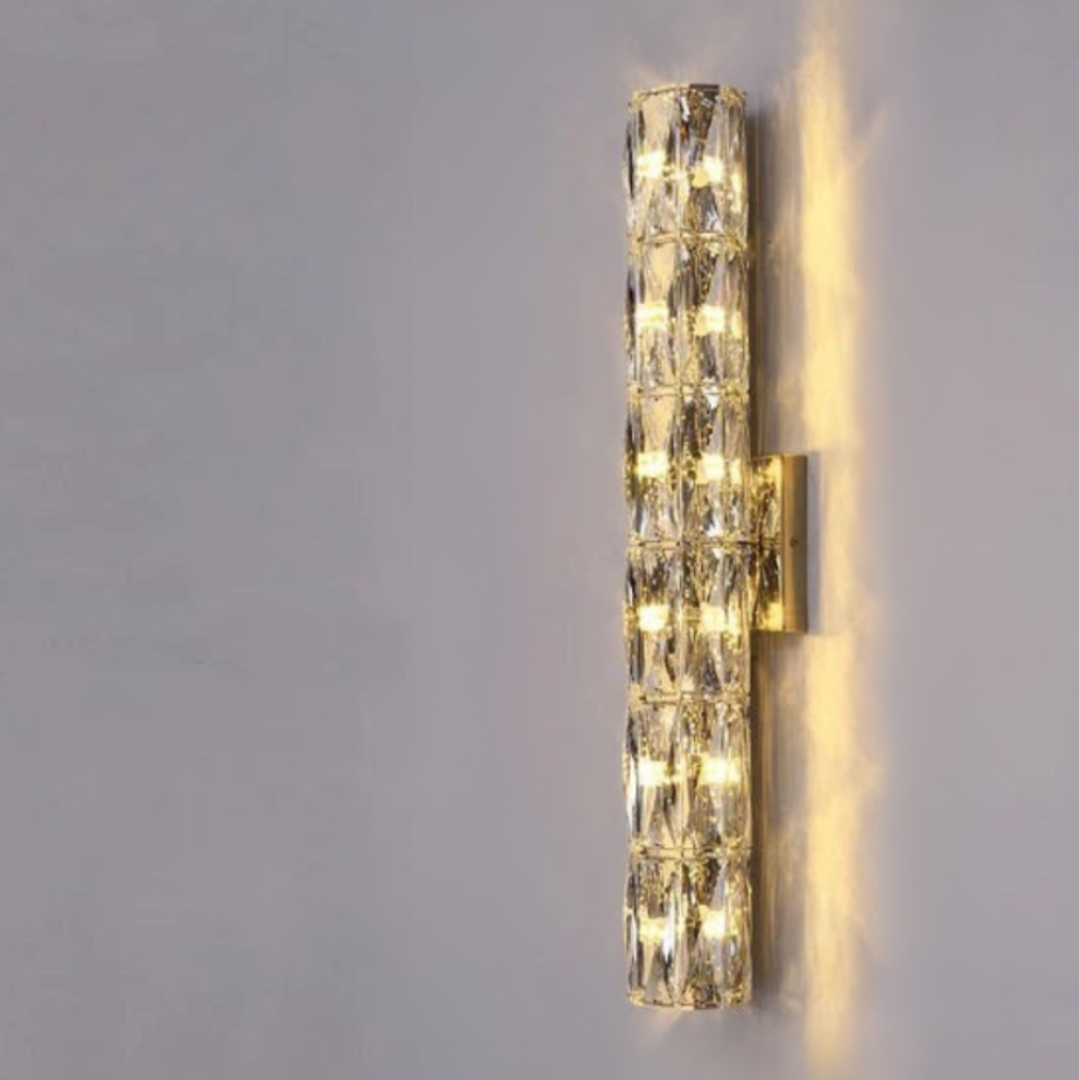 Fyvela - Lámpara de Pared Larga de Cristal para Dormitorio Elegante - Iluminación Suave y Agradable, Diseño Sofisticado