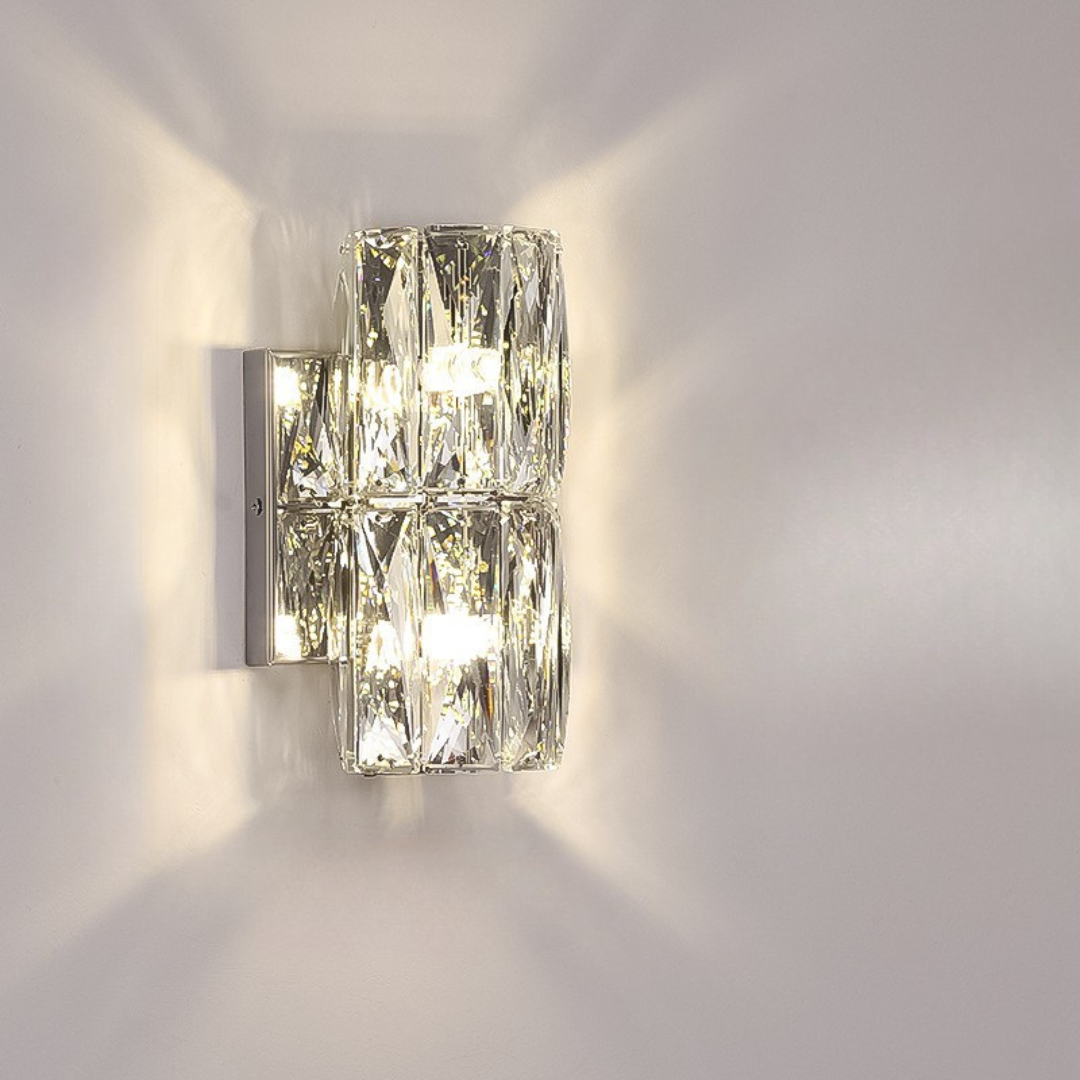 Fyvela - Lámpara de Pared Larga de Cristal para Dormitorio Elegante - Iluminación Suave y Agradable, Diseño Sofisticado