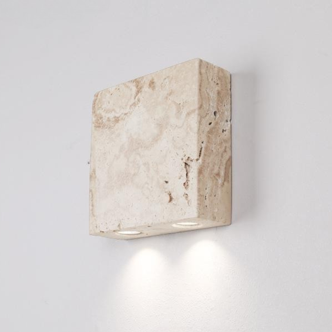 Lunara - Lámpara de Pared LED en Piedra Natural y Vidrio