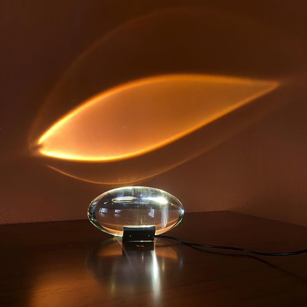 Lámpara de mesa de cristal Ocasa – luz rojo atardecer