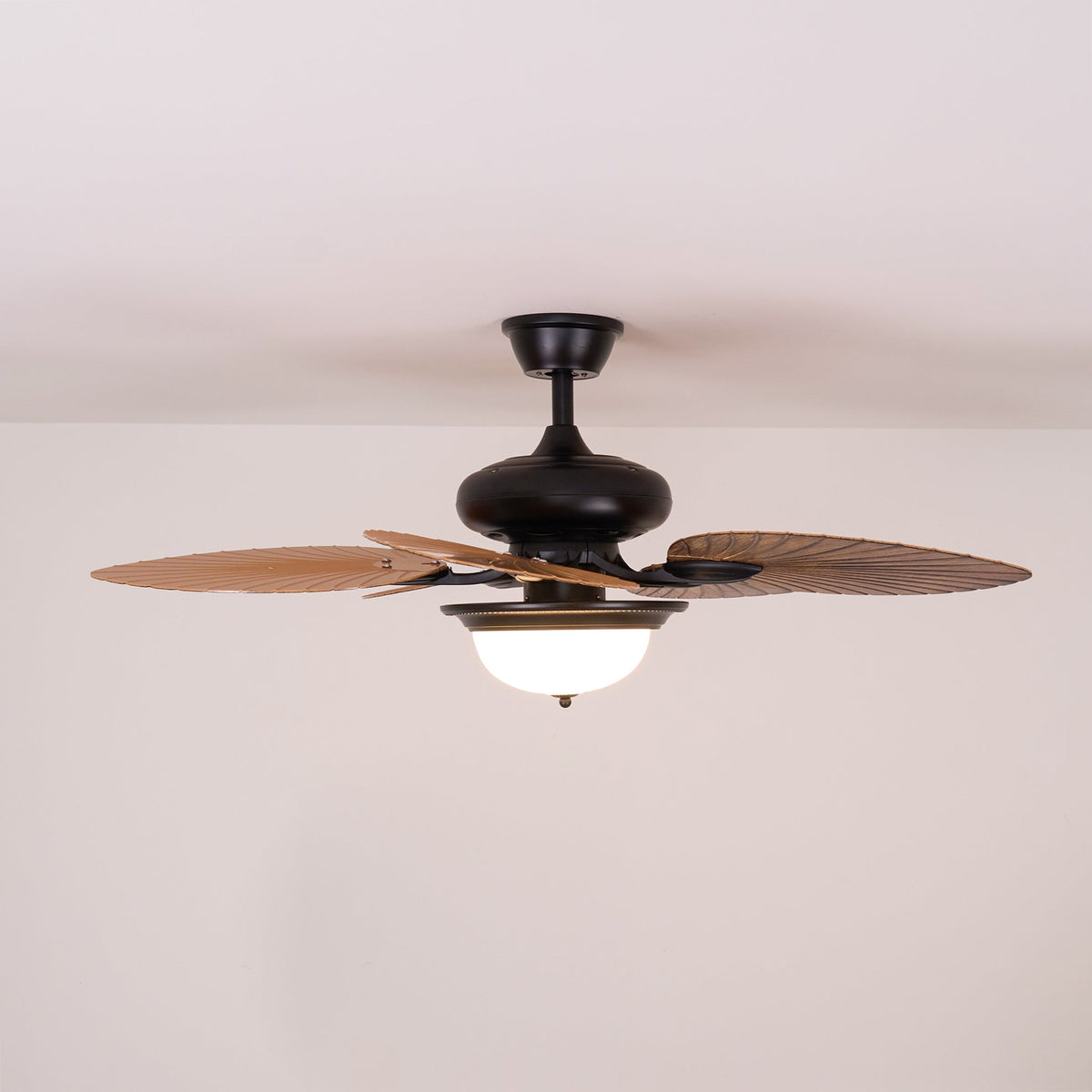 Ventilador de techo con luz Banara en un salón de estilo tropical – imagen 4