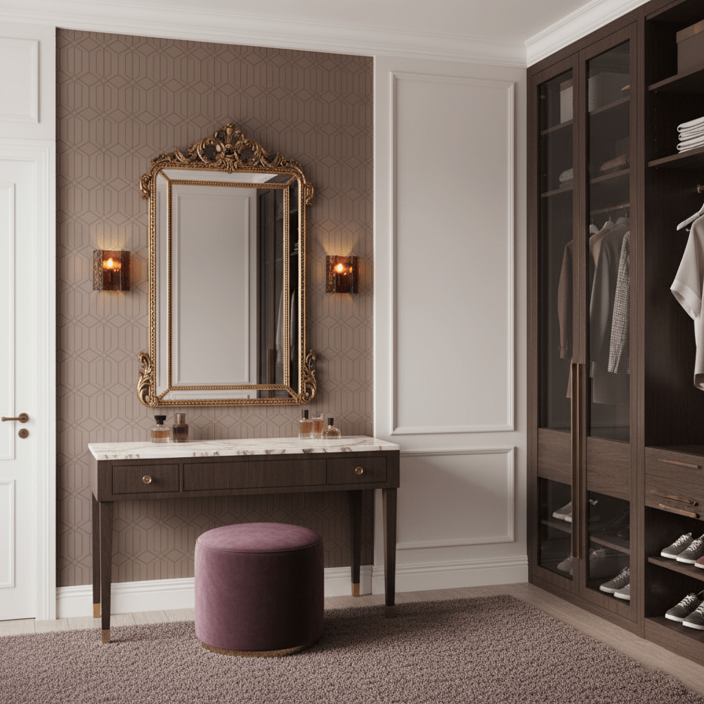 Aplique de pared de vidrio rojo vino Wavino – en un vestidor