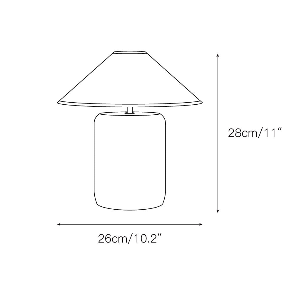 Lámpara de mesa de mármol Vetania – plano de medidas del tamaño pequeño