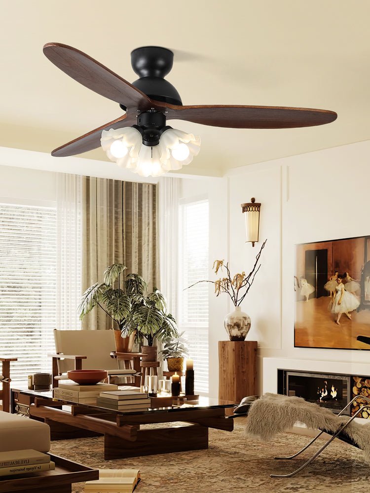 Ventilador de techo con luz Volanta en un dormitorio romántico – imagen 7