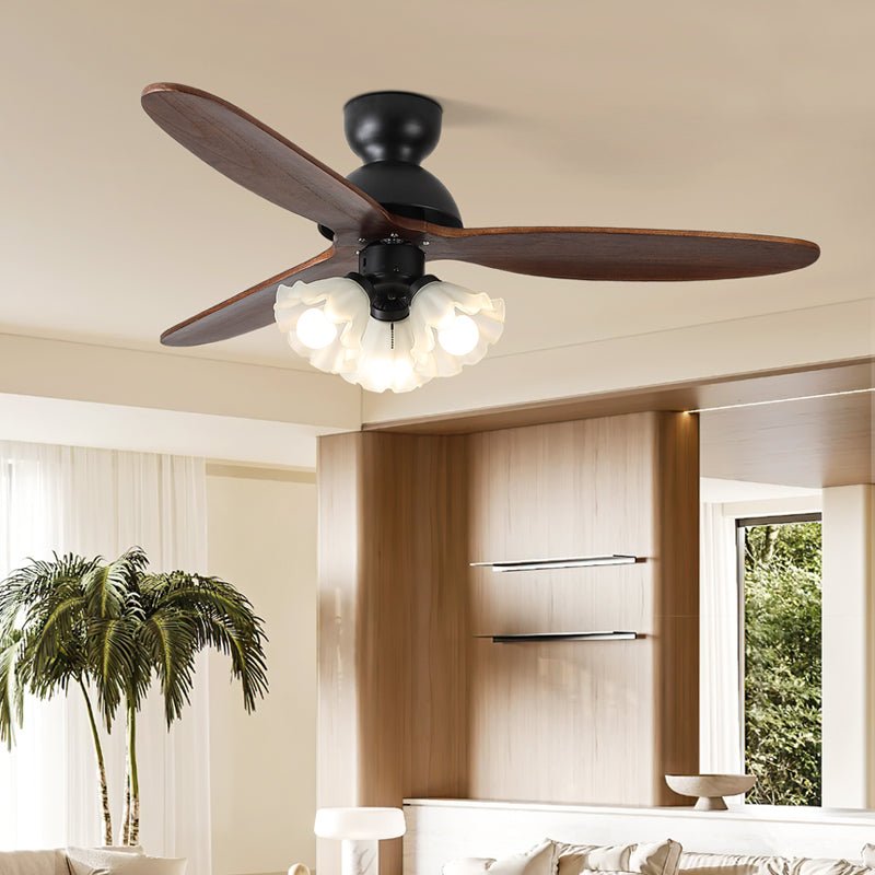 Ventilador de techo con luz Volanta en un dormitorio romántico – imagen 2