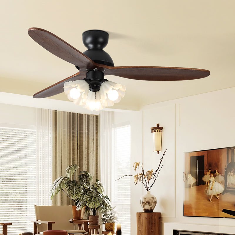 Ventilador de techo con luz Volanta en un dormitorio romántico – imagen 3